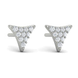 14 KT White Gold Diamond Trinity Stud Earrings