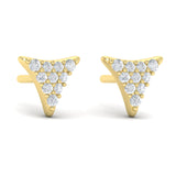 14 KT Yellow Gold Diamond Trinity Stud Earrings