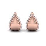 14 KT Rose Gold Diamond Trinity Huggie Earrings