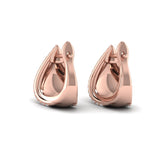 14 KT Rose Gold Diamond Trinity Huggie Earrings