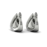 14 KT White Gold Diamond Trinity Huggie Earrings