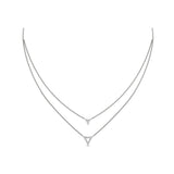 14 KT White Gold Diamond Open Trinity Two Row Necklace
