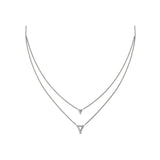 14 KT White Gold Diamond Open Trinity Two Row Necklace