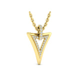 14 KT Yellow Gold Diamond Open Double Trinity Pendant