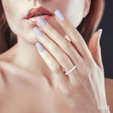 2 Ctw East-West Set Oval Cut Diamond Eternity Wedding Band in 14K White Gold