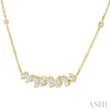 1 Ctw Mixed Diamond Cut Fashion Station Necklace in 14K Yellow Gold