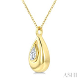 1/4 Ctw Teardrop Pear Cut Diamond Fashion Pendant With Chain in 14K Yellow Gold