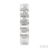 1/10 Ctw Bold Wide Ribbed Single Cut Diamond Fashion Earrings in Sterling Silver