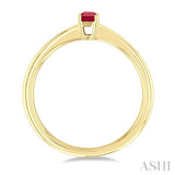 5x3 MM Octagon Shape Ruby Precious Solitaire Ring in 14K Yellow Gold