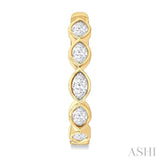 1 Ctw Bezel Set Marquise Cut Diamond Fashion Hoop Earrings in 14K Yellow Gold