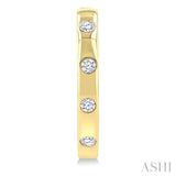 1/6 Ctw Flush Bezel Set Diamond Fashion Hoop Earrings in 10K Yellow Gold