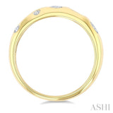 1/3 Ctw Bezel Set Mixed Cut Diamond Mosaic Fashion Band in 14K Yellow Gold