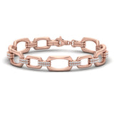 Diamond Accent East West Open Oval Link Bracelet