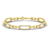 Diamond East West Open Oval Link Bracelet