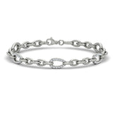 Diamond Open Tear Drop Link Bracelet