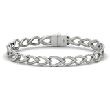 Diamond Open Tear Drop and Multi Tear Drop Link Bracelet