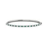 Diamond Baguette and Emerald Hinged Bangle