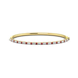 Diamond Baguette and Ruby Hinged Bangle