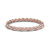 Alternating Diamond Twist Bangle Bracelet