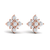 Floating Diamond Star Stud Earrings
