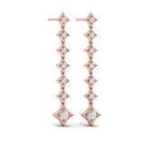 Diamond Vlora Star Long Drop Statement Earrings