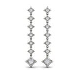 Diamond Vlora Star Long Drop Statement Earrings