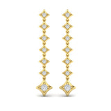 Diamond Vlora Star Long Drop Statement Earrings
