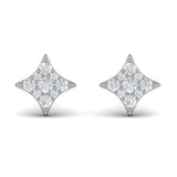 Diamond Cluster Star Stud Earrings