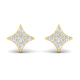 Diamond Cluster Star Stud Earrings