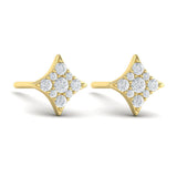 Diamond Cluster Star Stud Earrings