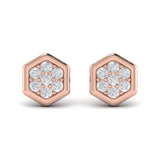 Diamond Cluster Honeycomb Stud Earrings