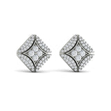 Diamond Vlora Star with Channel Set Diamond Cluster Stud Earrings