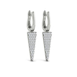 Diamond Trinity Drop Huggie Earrings