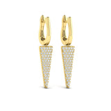 Diamond Trinity Drop Huggie Earrings