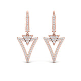 Diamond Open Double Trinity Huggie Earrings