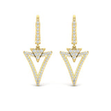 Diamond Open Double Trinity Huggie Earrings