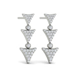 Diamond Trinity Drop Statement Earrings