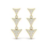 Diamond Trinity Drop Statement Earrings