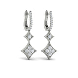 Diamond Double Vlora Star Drop Huggie Earrings