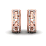 Reverse Channel Set Link Huggie Earrings