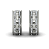 Reverse Channel Set Link Huggie Earrings