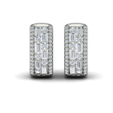 Diamond Baguette Multi Row Huggie Earrings