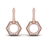 Diamond Open Honeycomb Drop Earrings