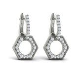 Diamond Open Honeycomb Drop Earrings