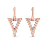 Diamond Open Double Trinity Huggie Earrings