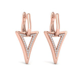 Diamond Open Double Trinity Huggie Earrings