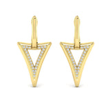 Diamond Open Double Trinity Huggie Earrings