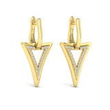 Diamond Open Double Trinity Huggie Earrings
