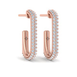 Diamond Elongated Hoop Earrings