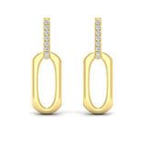 Diamond Accent North South Open Oval Pendant Link Earrings